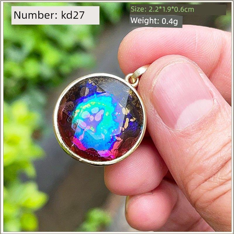 J2 Канада Натуральный Точечный Цвет Раковина Точечный Цвет Камень Большая Подвеска-Спутник Мужская и Женская Подвеска Ювелирное Изделие Подарок Цвет Светлый Хороший kd27