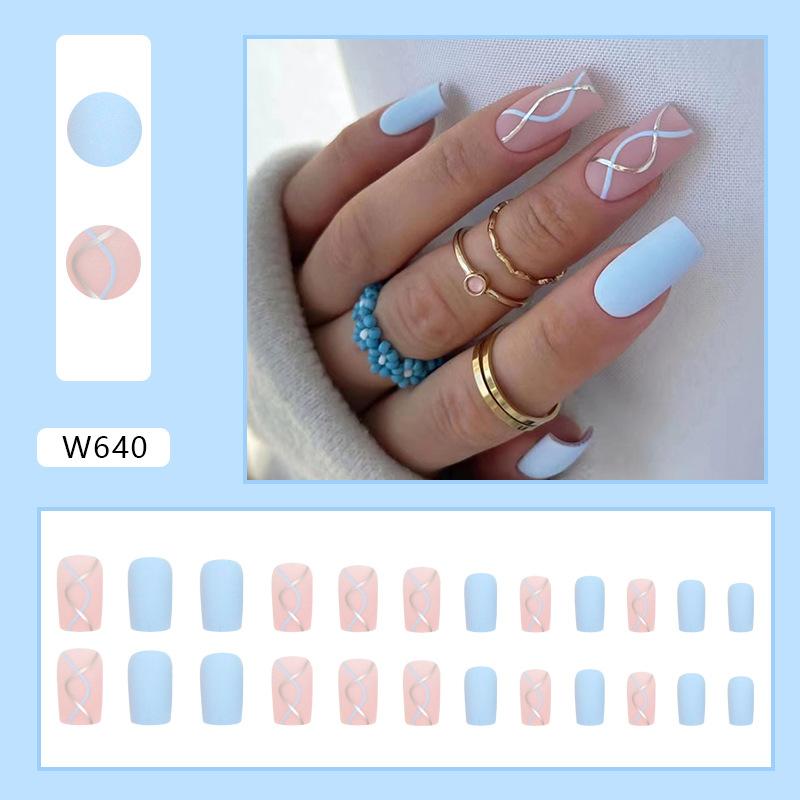 Summer fresh and elegant cute pure French fake nails wear nail pads
Summer fresh and elegant cute pure French fake nails wear nail pads