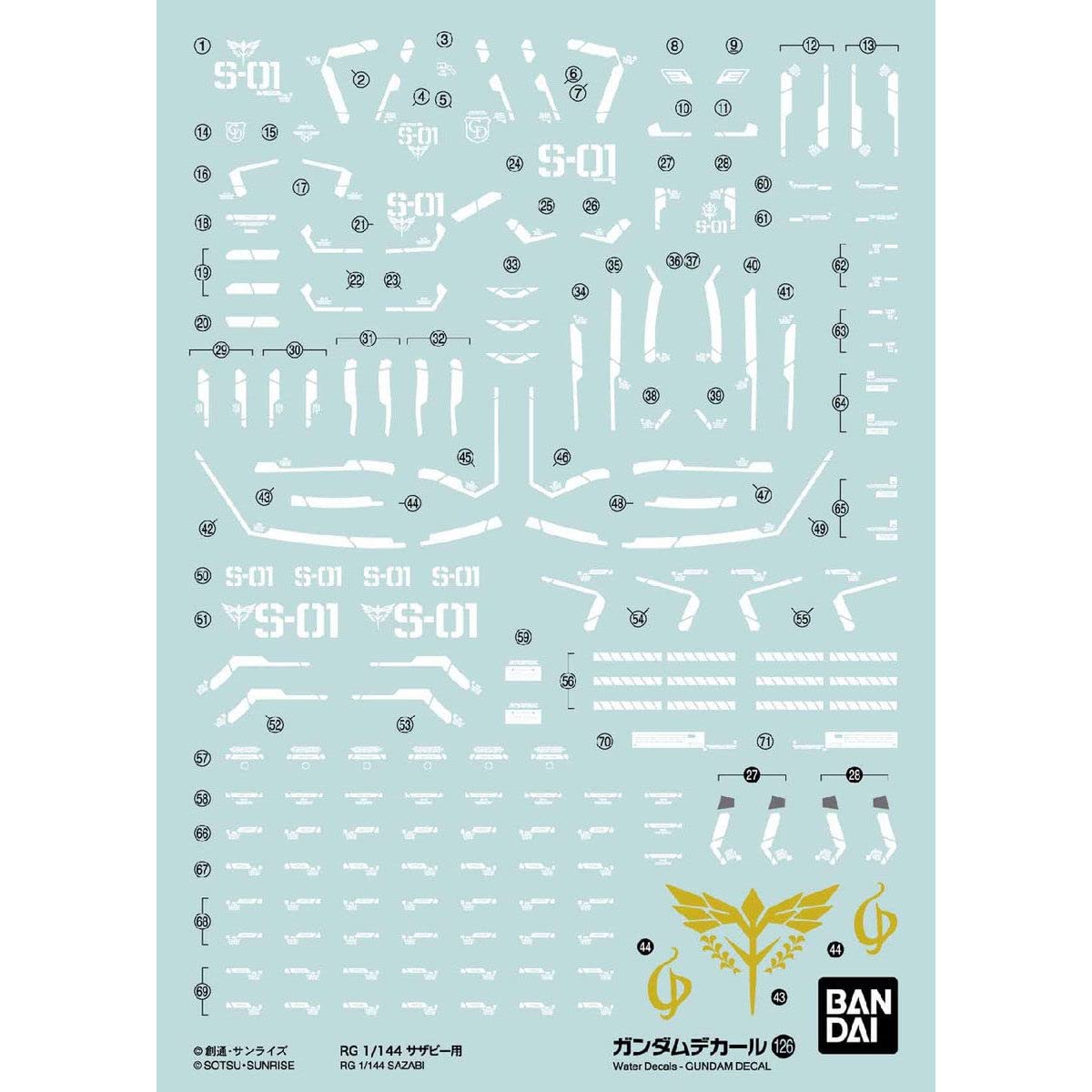 Bandai RG 1/144 Sazabi Gundam Decal No 126
Bandai RG 1/144 Sazabi Gundam Decal No 126