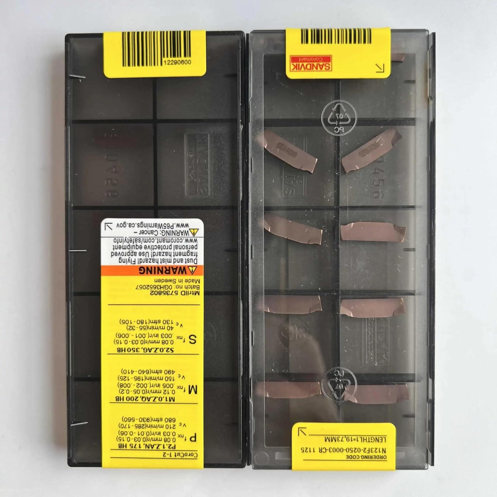 Original Sandvik / N123F2-0250-0003-CR 1125 / CNC lathe carbide blade 10 PCS
Original Sandvik / N123F2-0250-0003-CR 1125 / CNC lathe carbide blade 10 PCS