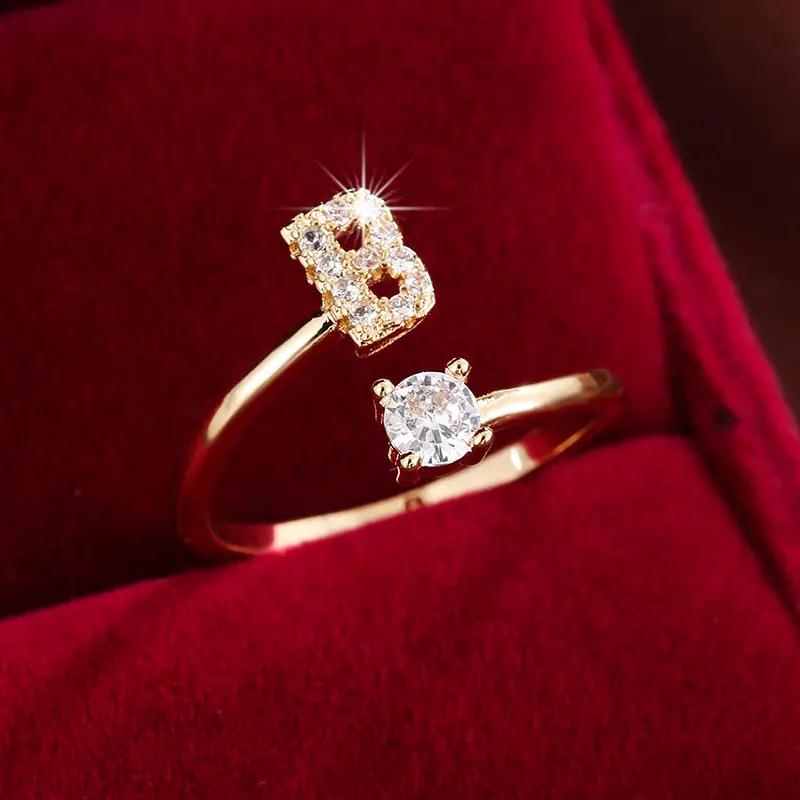 Hot-Selling 26 English Alphabet Micro-Paved Zircon Women s Fashion Ring, 14K Gold-Plated Adjustable Band
Hot-Selling 26 English Alphabet Micro-Paved Zircon Women s Fashion Ring, 14K Gold-Plated Adjustable Band