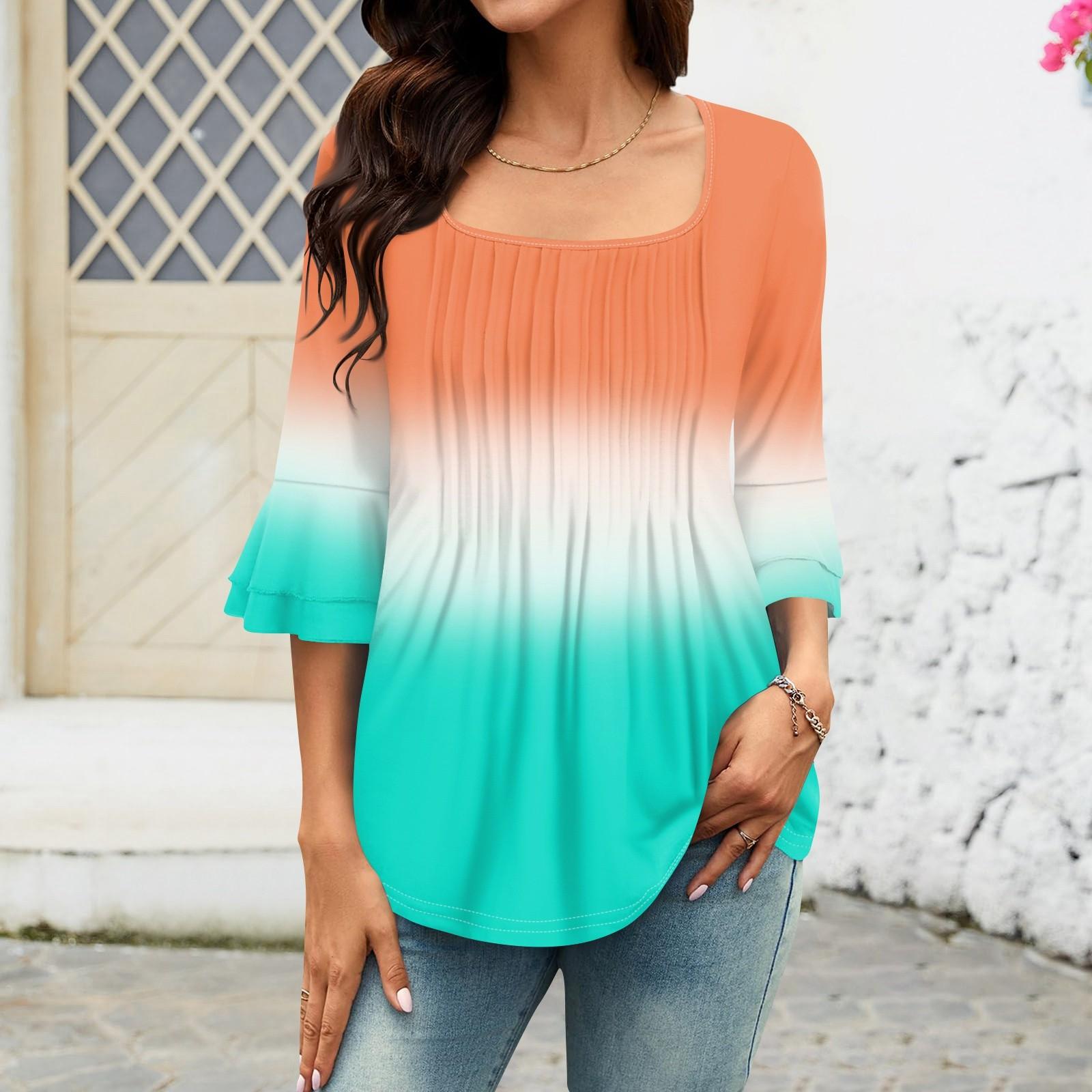 Женские рубашки с рукавами 3/4, топы, нарядные повседневные блузки, плиссированные топы-туники с квадратным вырезом и вырезом XXXL оранжевый
Женские рубашки с рукавами 3/4, топы, нарядные повседневные блузки, плиссированные топы-туники с квадратным вырезом и вырезом XXXL оранжевый