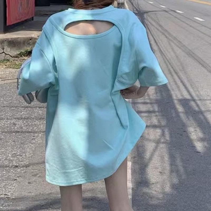Back Hollowed Out Women s T-shirt Loose Solid Color Round Neck Short Sleeved Famale T-shirts Summer Casual Minimalist Ladies Pullover Top M синий
Back Hollowed Out Women s T-shirt Loose Solid Color Round Neck Short Sleeved Famale T-shirts Summer Casual Minimalist Ladies Pullover Top M синий
