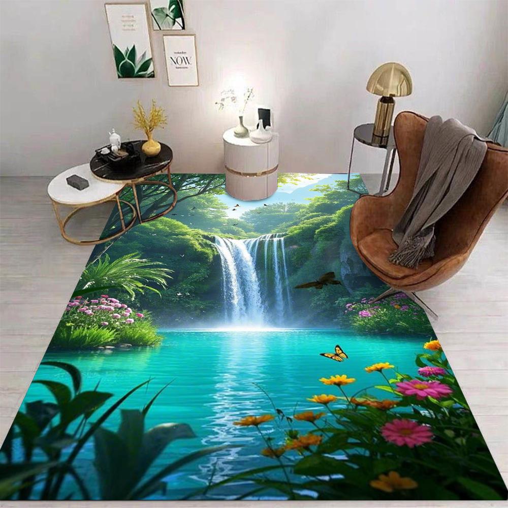 Nature Landscape Art Carpet With Waterfall River Boat Mountain Forest Sunset Patterns Non Slip Rug For Living Room Decor 40x60CM
Nature Landscape Art Carpet With Waterfall River Boat Mountain Forest Sunset Patterns Non Slip Rug For Living Room Decor 40x60CM