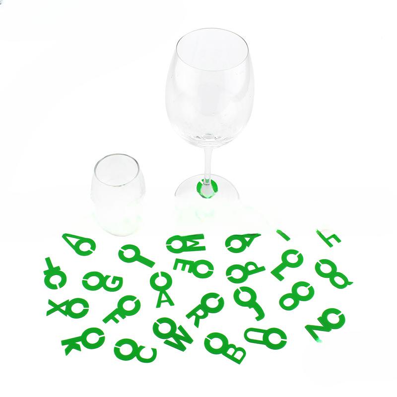 Силиконовая этикетка для бокала для вина Пищевая силиконовая этикетка-наклейка с надписью Этикетка для вина Силиконовая этикетка для бокала для вина Подвеска 26set зелёный