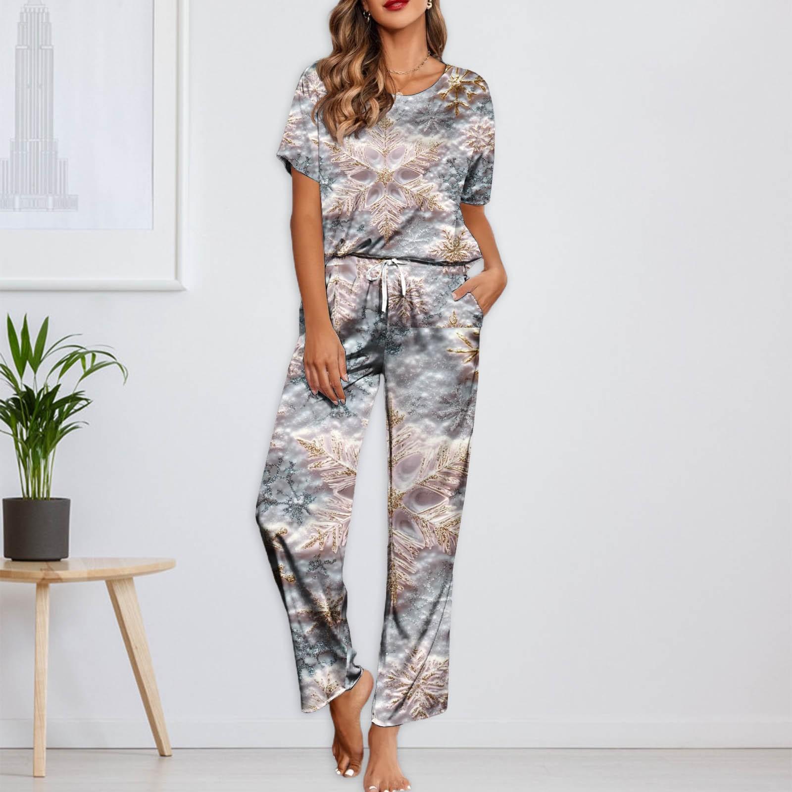 Женский шелковый атласный пижамный комплект с рождественским принтом, рубашка с коротким рукавом и длинные пижамные штаны, мягкая домашняя одежда S розовый
Женский шелковый атласный пижамный комплект с рождественским принтом, рубашка с коротким рукавом и длинные пижамные штаны, мягкая домашняя одежда S розовый