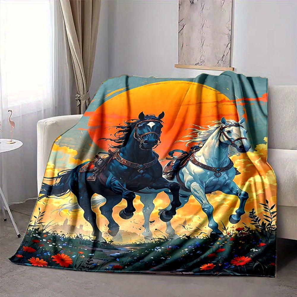 1pc Horse Sunset Blanket, Lightweight Flannel Throw Blanket for Sofa, Bed, Travel, Camping, Living Room, Office, Couch, Chair, and Bed 80cmx120cm
1pc Horse Sunset Blanket, Lightweight Flannel Throw Blanket for Sofa, Bed, Travel, Camping, Living Room, Office, Couch, Chair, and Bed 80cmx120cm