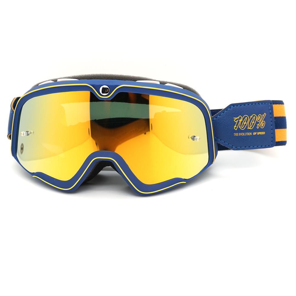 Trendy retro-style goggles for motorcycle riding, racing, outdoor off-road helmets, windproof riding glasses Azure blue frame with yel
Trendy retro-style goggles for motorcycle riding, racing, outdoor off-road helmets, windproof riding glasses Azure blue frame with yel