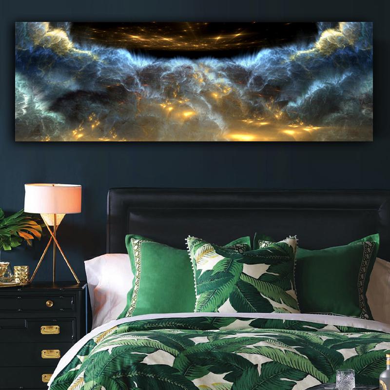 Плакат «Синее облако» и принты, картина на холсте, черная абстрактная настенная картина для спальни, современное украшение для гостиной 20*40cm