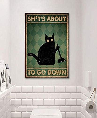 Pozino Vintage Tin Signs with Cats Shit About to Go Down Tin Sign Funny Black Lover Tin Sign Funny Toilet Tin Sign 20x30cm(7.8x11.8inch)
Pozino Vintage Tin Signs with Cats Shit About to Go Down Tin Sign Funny Black Lover Tin Sign Funny Toilet Tin Sign 20x30cm(7.8x11.8inch)