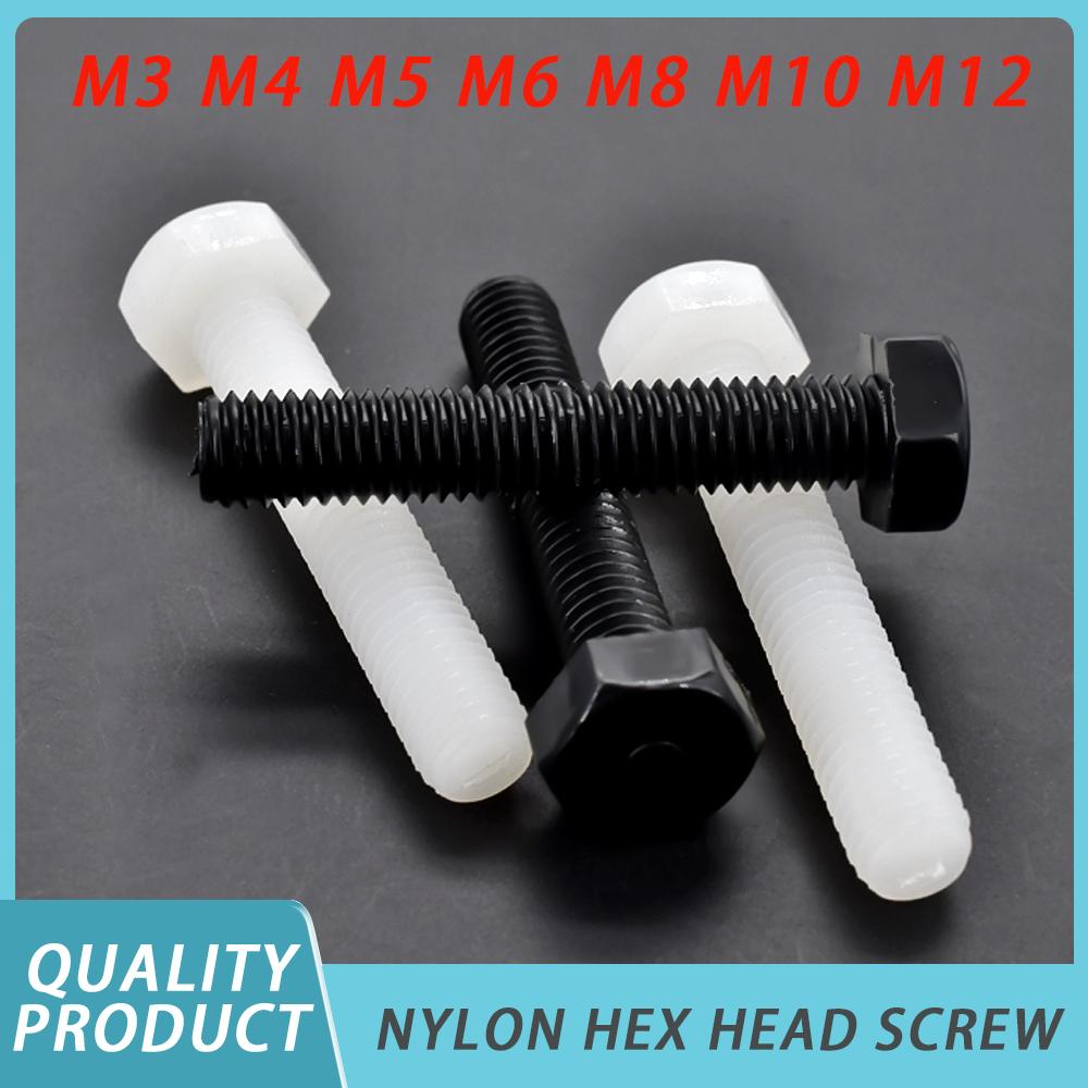 Black/ White Nylon External Hex Head Screws M3 M4 M5 M6 M8 M10 M12 Plastic Hexagon Bolts for Heat/ Electricity Insulation USE M12 (5pcs)&100mm білий
Black/ White Nylon External Hex Head Screws M3 M4 M5 M6 M8 M10 M12 Plastic Hexagon Bolts for Heat/ Electricity Insulation USE M12 (5pcs)&100mm білий