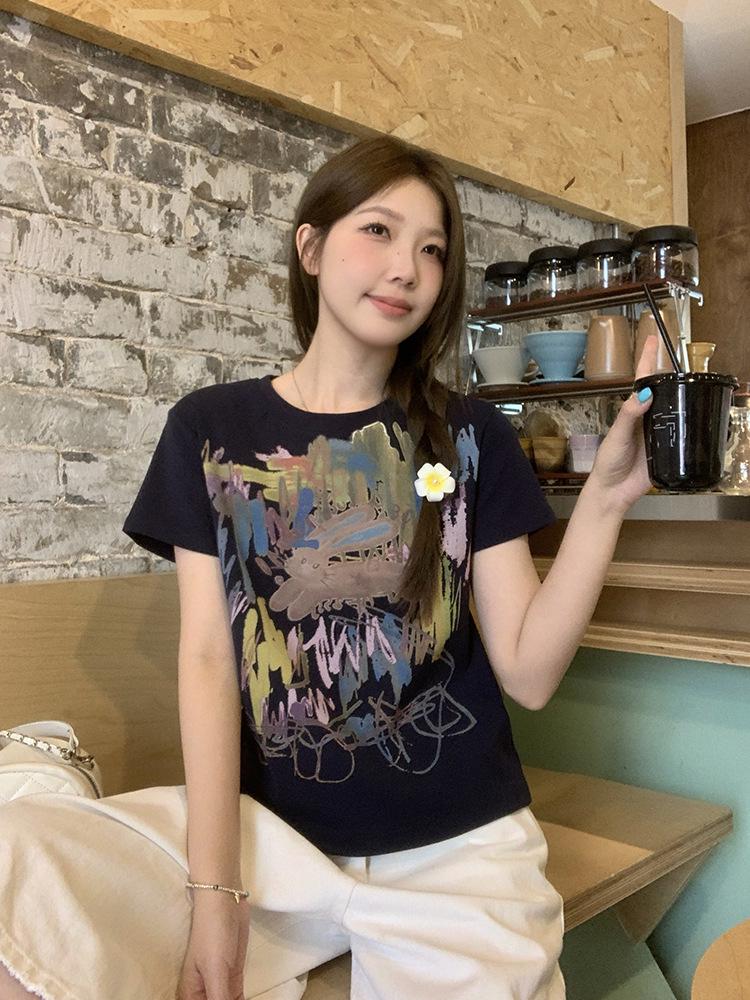 Plus Size Graffiti Print Slimming Short Sleeve T-shirt L темно-синий
Plus Size Graffiti Print Slimming Short Sleeve T-shirt L темно-синий