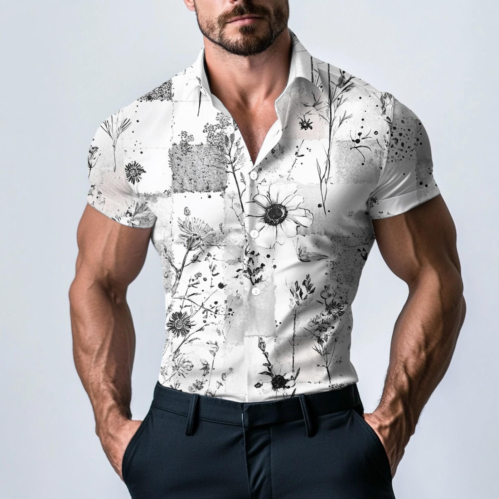 Мужская модная атласная рубашка с коротким рукавом с принтом XL белый
Мужская модная атласная рубашка с коротким рукавом с принтом XL белый