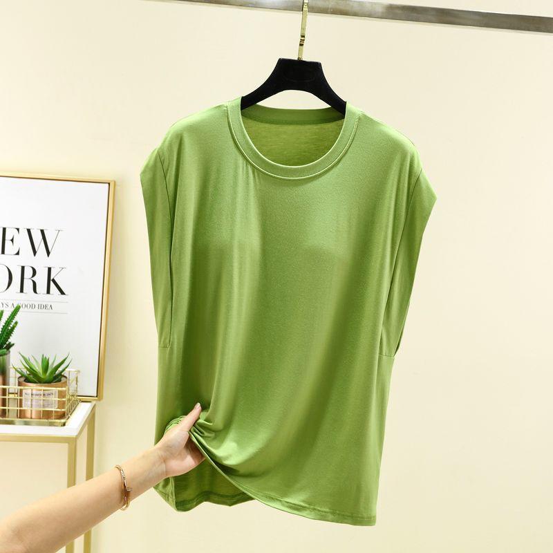 Modal round Neck Sleeveless T-shirt Women Summer Casual All-matching Loose Top Casual Plus size Solid Bottoming Shirt Fruit Green XL (60.00 kg-75.00 kg recommended
Modal round Neck Sleeveless T-shirt Women Summer Casual All-matching Loose Top Casual Plus size Solid Bottoming Shirt Fruit Green XL (60.00 kg-75.00 kg recommended