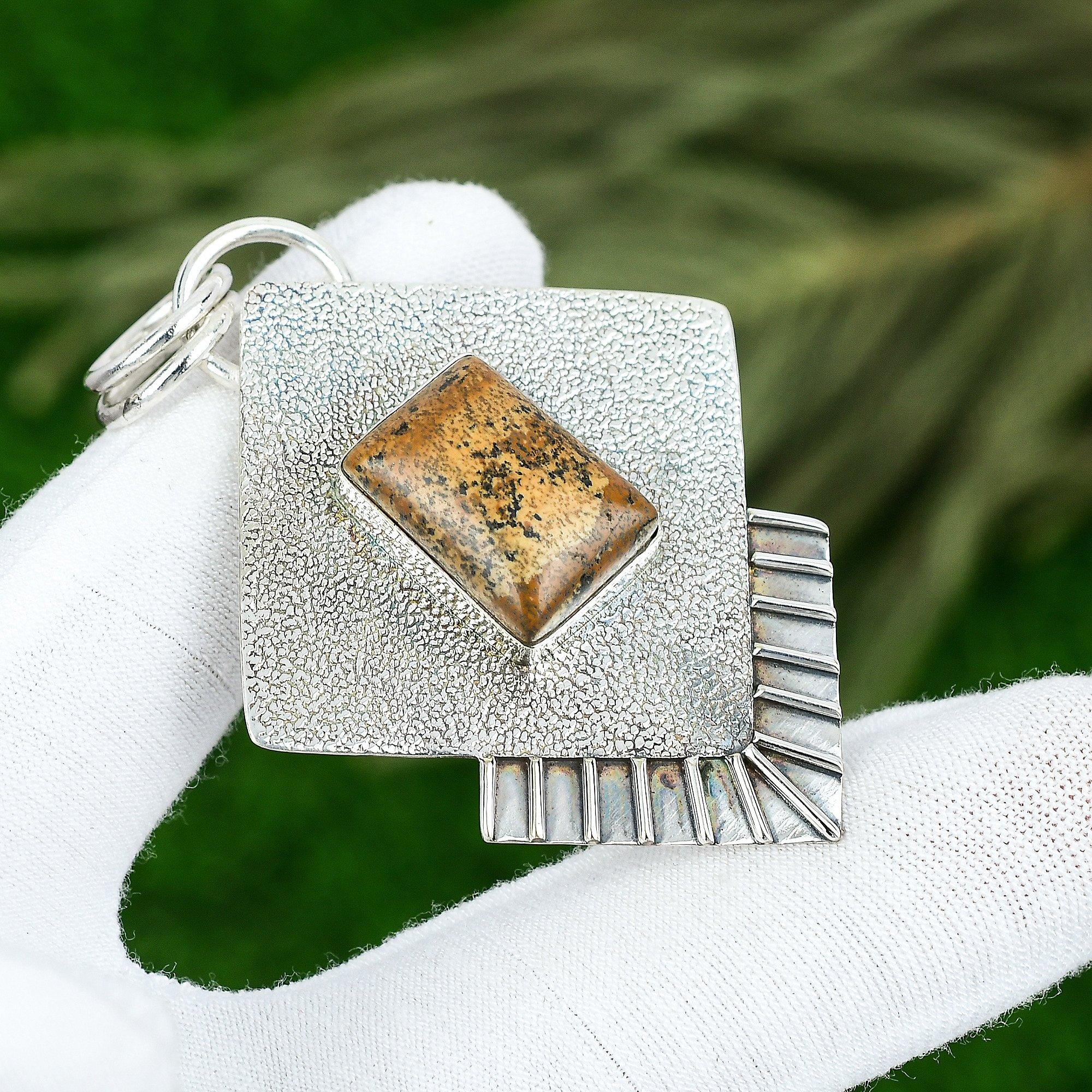 Подвеска из натурального камня яшмы пикассо, ювелирное изделие из серебра 925 пробы для женщин
Подвеска из натурального камня яшмы пикассо, ювелирное изделие из серебра 925 пробы для женщин