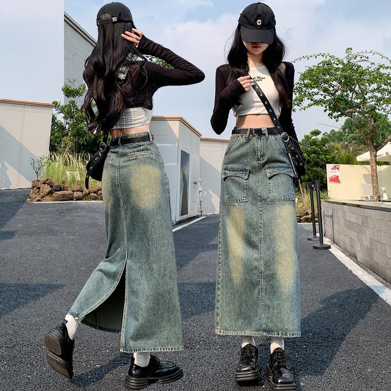 Retro High Waist Slit Denim Skirt for Women In Summer Thin New Loose and Slim A-line Midi Skirt XXL
Retro High Waist Slit Denim Skirt for Women In Summer Thin New Loose and Slim A-line Midi Skirt XXL