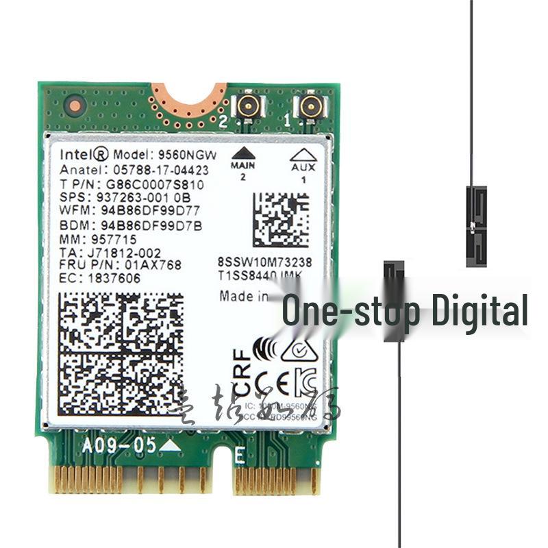 Двохдіапазонна гігабітна мережева карта WiFi Intel 9560NGW з Bluetooth 5.0
Двохдіапазонна гігабітна мережева карта WiFi Intel 9560NGW з Bluetooth 5.0