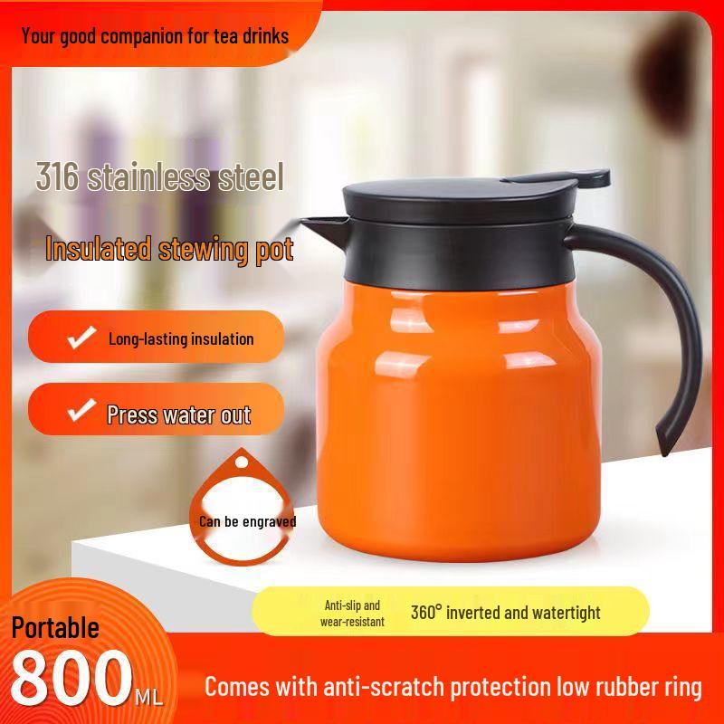 Thermos 316 Stainless Steel Stewing and Tea Brewing Pot, Household/Office, Fanzhen Black White. 800ml with Filter белый
Thermos 316 Stainless Steel Stewing and Tea Brewing Pot, Household/Office, Fanzhen Black White. 800ml with Filter белый