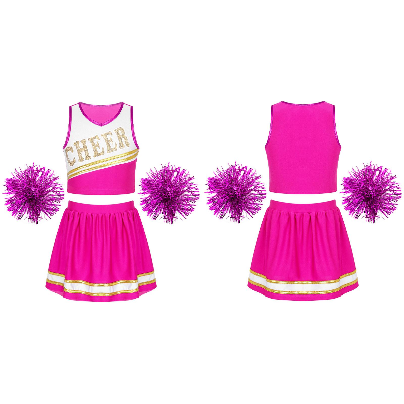 Дитячий комплект одягу для черлідингу без рукавів, V-подібний виріз, спідничка та кульки з квітами 7-8 Years гарячі рожевого кольору
Дитячий комплект одягу для черлідингу без рукавів, V-подібний виріз, спідничка та кульки з квітами 7-8 Years гарячі рожевого кольору