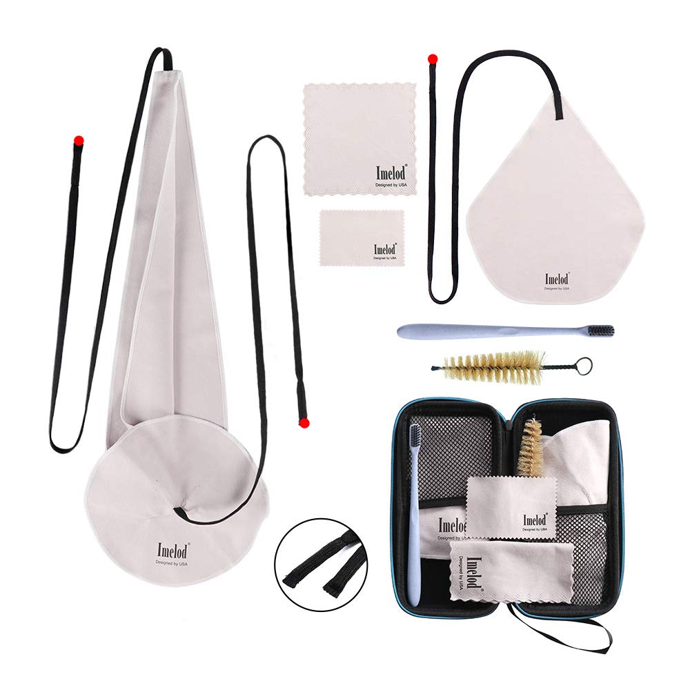 Saxophone cleaning kit with case for altotenor saxophone, clarinet, and flute, saxophone cleaning cloth (4 pieces), and mouthpiece brush (dark gray)
Saxophone cleaning kit with case for altotenor saxophone, clarinet, and flute, saxophone cleaning cloth (4 pieces), and mouthpiece brush (dark gray)