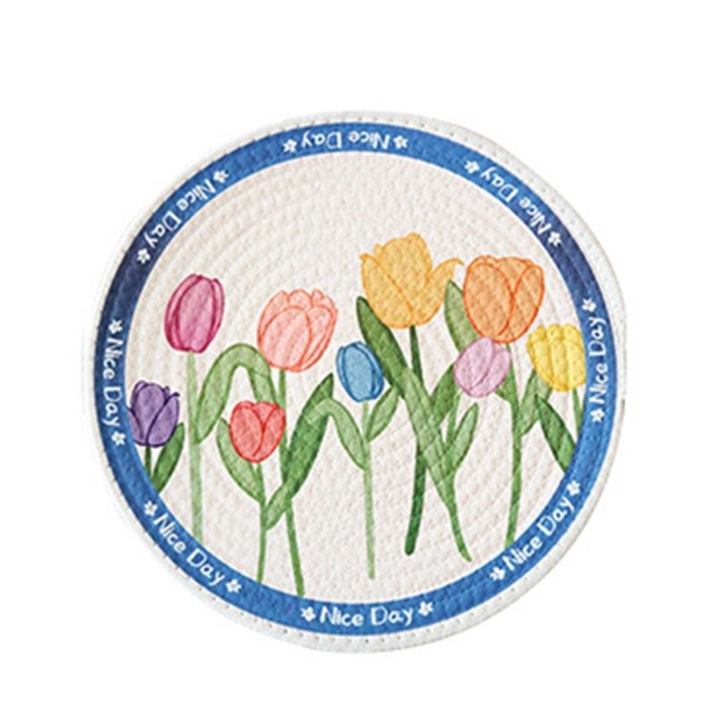Tulips Flower Mats Cotton Rope Heat Insulated Placemats Party Essential Table Pad 12
Tulips Flower Mats Cotton Rope Heat Insulated Placemats Party Essential Table Pad 12