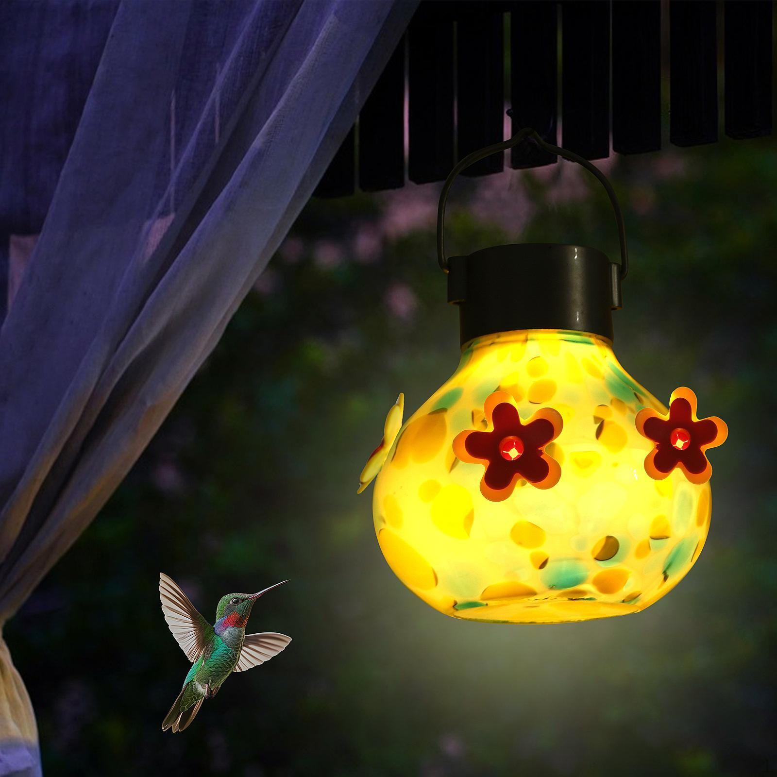 Bird Feeder Garden Decor with Solar Light, Auto Lighting Light Sturdy Blown Glass Blue Yellow
Bird Feeder Garden Decor with Solar Light, Auto Lighting Light Sturdy Blown Glass Blue Yellow