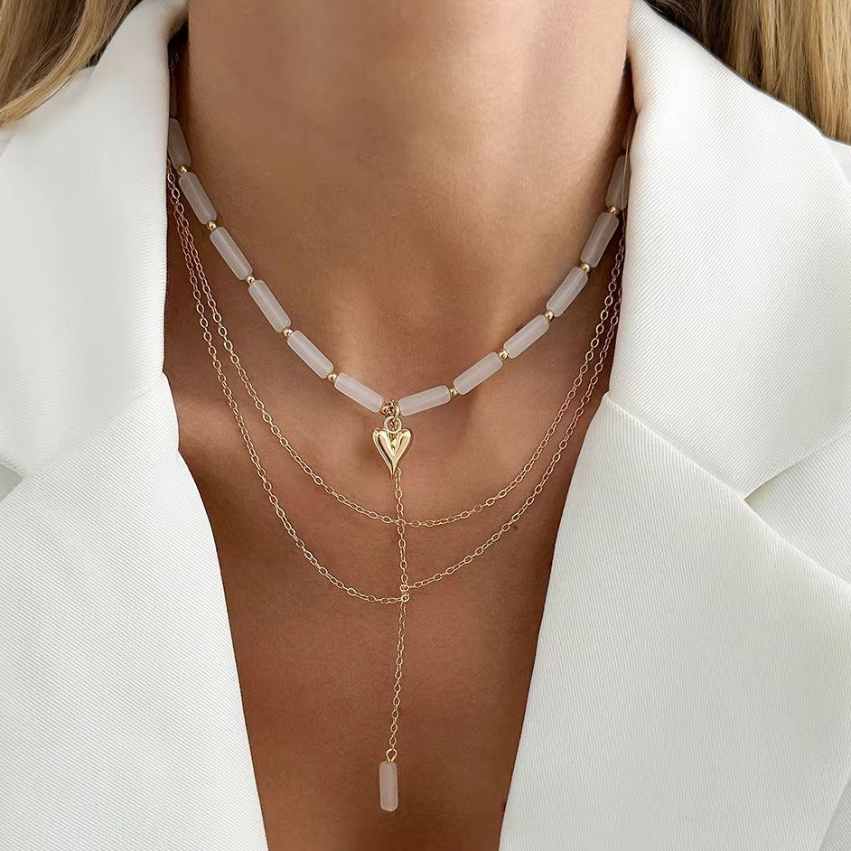 Ingemark Elegant Retro Gold Color Triangle Peach Heart Pendant Necklace Women Exquisite Cylinder Stone Chokers Chain New Jewelry
Ingemark Elegant Retro Gold Color Triangle Peach Heart Pendant Necklace Women Exquisite Cylinder Stone Chokers Chain New Jewelry