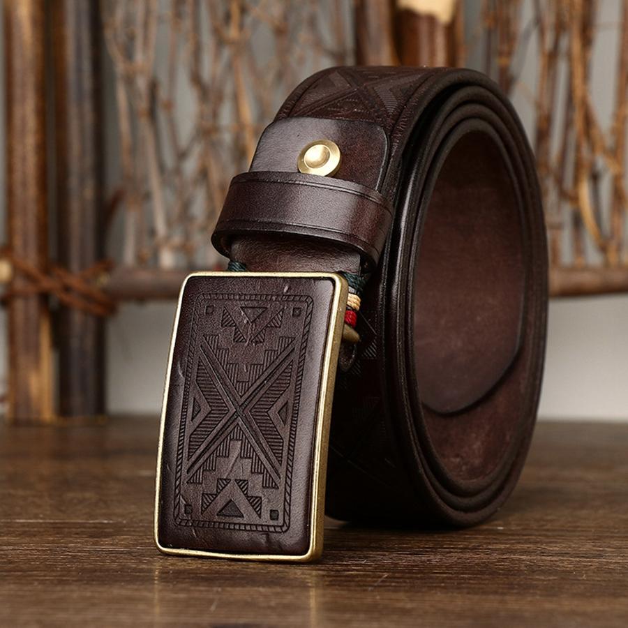 3.8CM Wide Vintage Head Layer Cowhine Leather Belt Leather Pin Button Korean Version Versatile Casual Denim Belt 125cm кавовий
3.8CM Wide Vintage Head Layer Cowhine Leather Belt Leather Pin Button Korean Version Versatile Casual Denim Belt 125cm кавовий