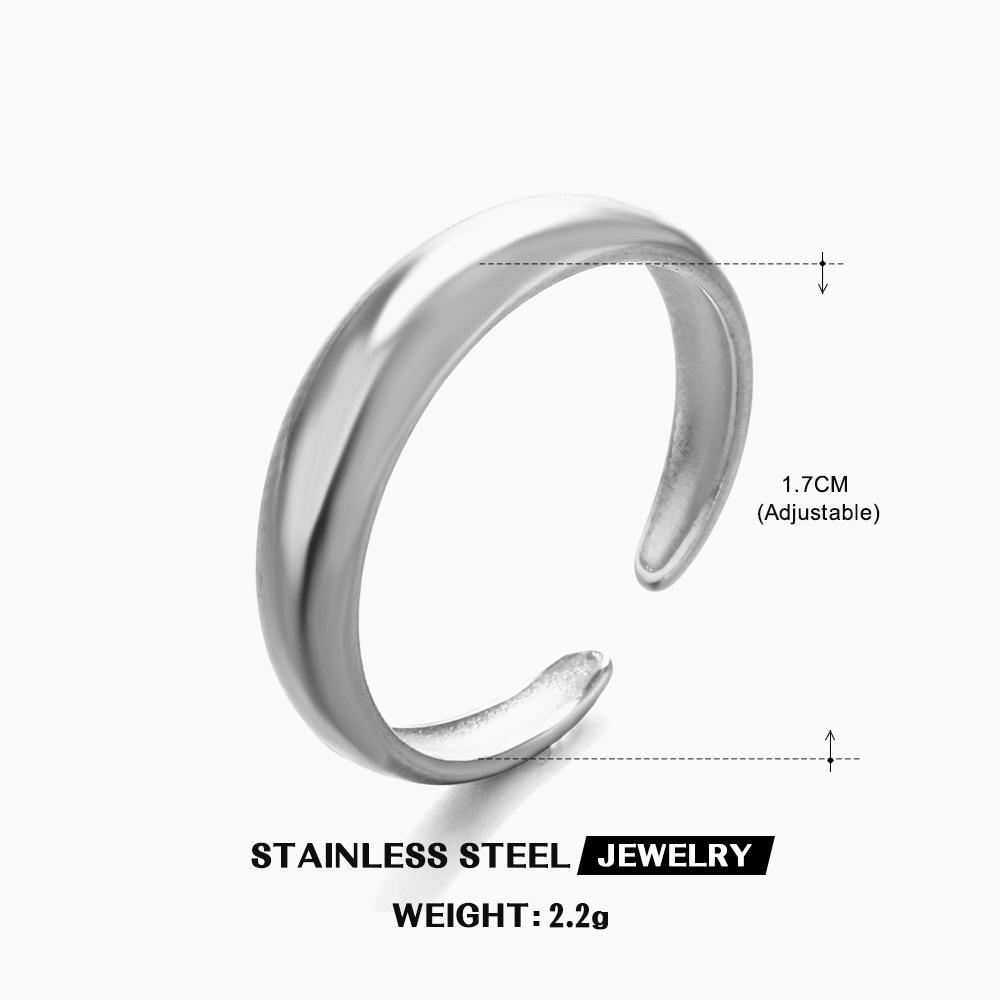 Stainless Steel Smooth Open Ring Trendy Minimalist Gold Color Rings Women Men Zircon Birthday Gift Wholesale resizable
Stainless Steel Smooth Open Ring Trendy Minimalist Gold Color Rings Women Men Zircon Birthday Gift Wholesale resizable