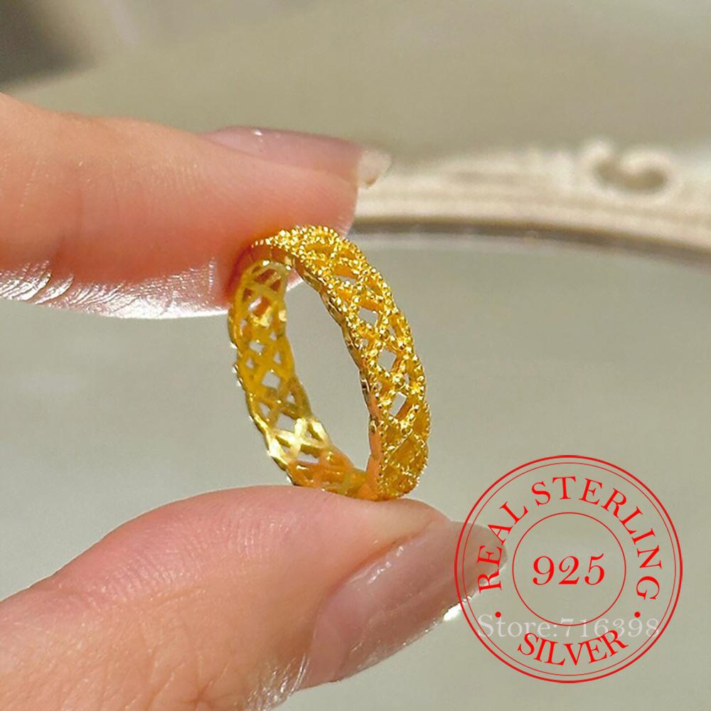 925 Sterling Silver Jewelry 18K Gold Plate Hollow Lace Finger Rings for Women Luxury Wedding Party Jewelry for Girls Friend Gift resizable
925 Sterling Silver Jewelry 18K Gold Plate Hollow Lace Finger Rings for Women Luxury Wedding Party Jewelry for Girls Friend Gift resizable