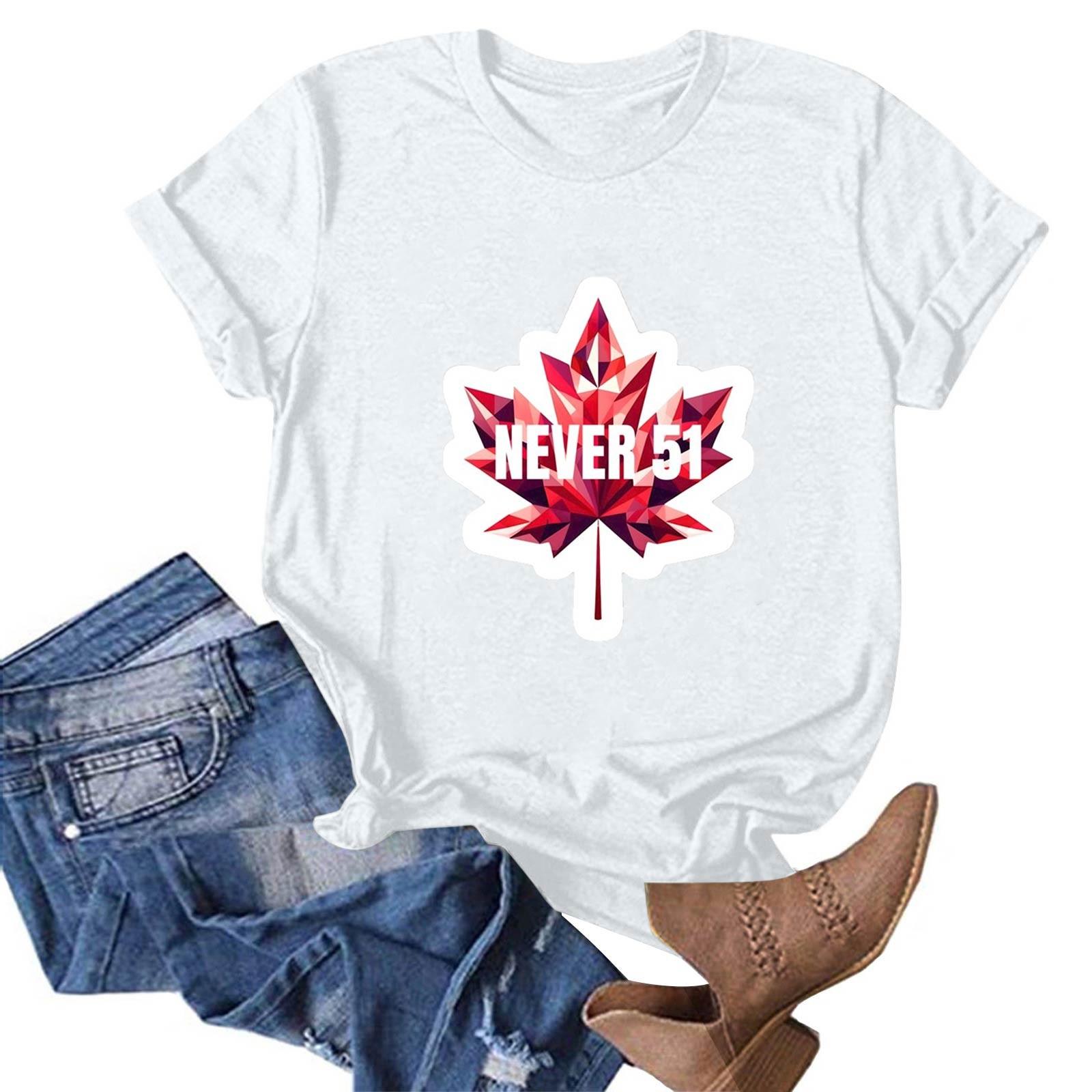 Women s Casual Fashion Street Slim Short Sleeve Canada Never 51 State Around T-Shirt Top S білий
Women s Casual Fashion Street Slim Short Sleeve Canada Never 51 State Around T-Shirt Top S білий