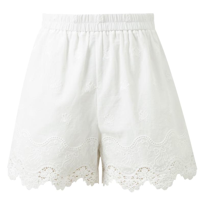 SanCai 2026 Summer High-Waist White Embroidered Casual Shorts S
SanCai 2026 Summer High-Waist White Embroidered Casual Shorts S