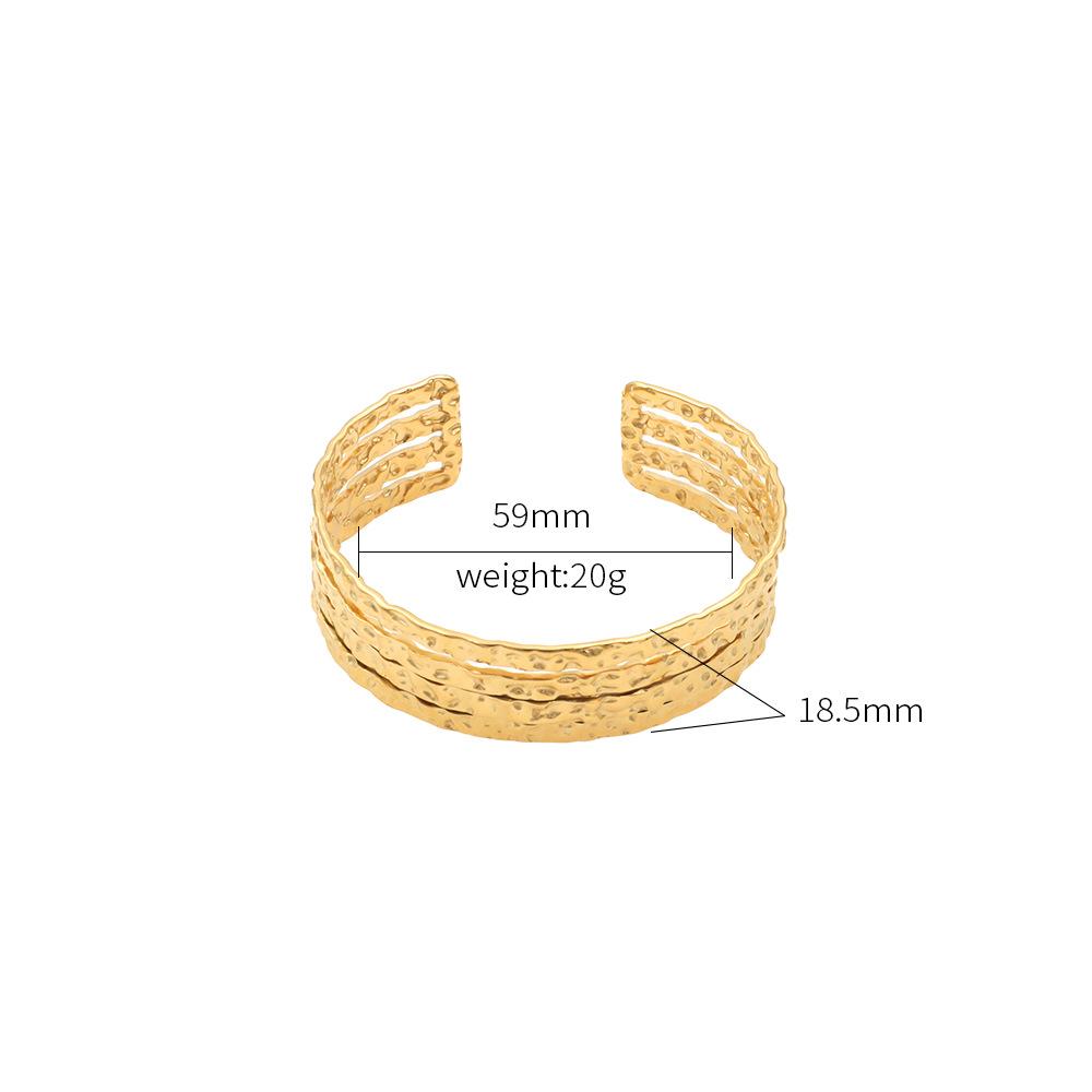 French Retro Geometric Pleated Texture Bracelet 18K Gold Titanium Steel Opening C-Shaped Fashion Girl Jewelry
French Retro Geometric Pleated Texture Bracelet 18K Gold Titanium Steel Opening C-Shaped Fashion Girl Jewelry