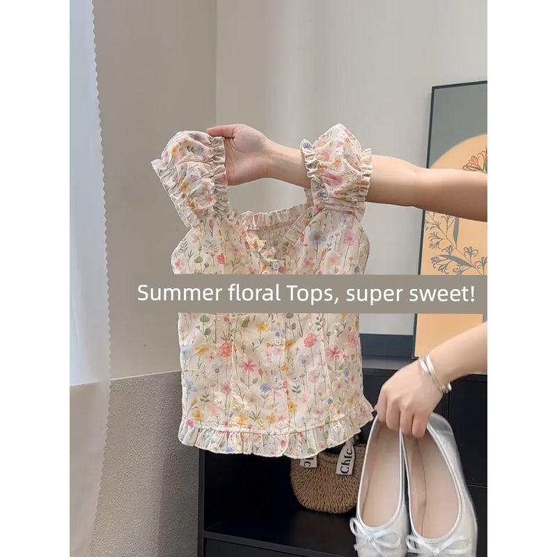 Gentle Sweet Floral Flying Sleeve Shirt Women s Summer New Arrival Waist-Controlled Slim Fit Slimming Square Collar Cropped Small Top Picture Color 40/45 Kg/S
Gentle Sweet Floral Flying Sleeve Shirt Women s Summer New Arrival Waist-Controlled Slim Fit Slimming Square Collar Cropped Small Top Picture Color 40/45 Kg/S