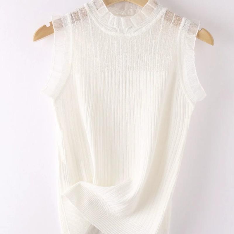 Women s Summer White Sleeveless Knit Top Casual Mock Neck Slim Tank Top S білий
Women s Summer White Sleeveless Knit Top Casual Mock Neck Slim Tank Top S білий