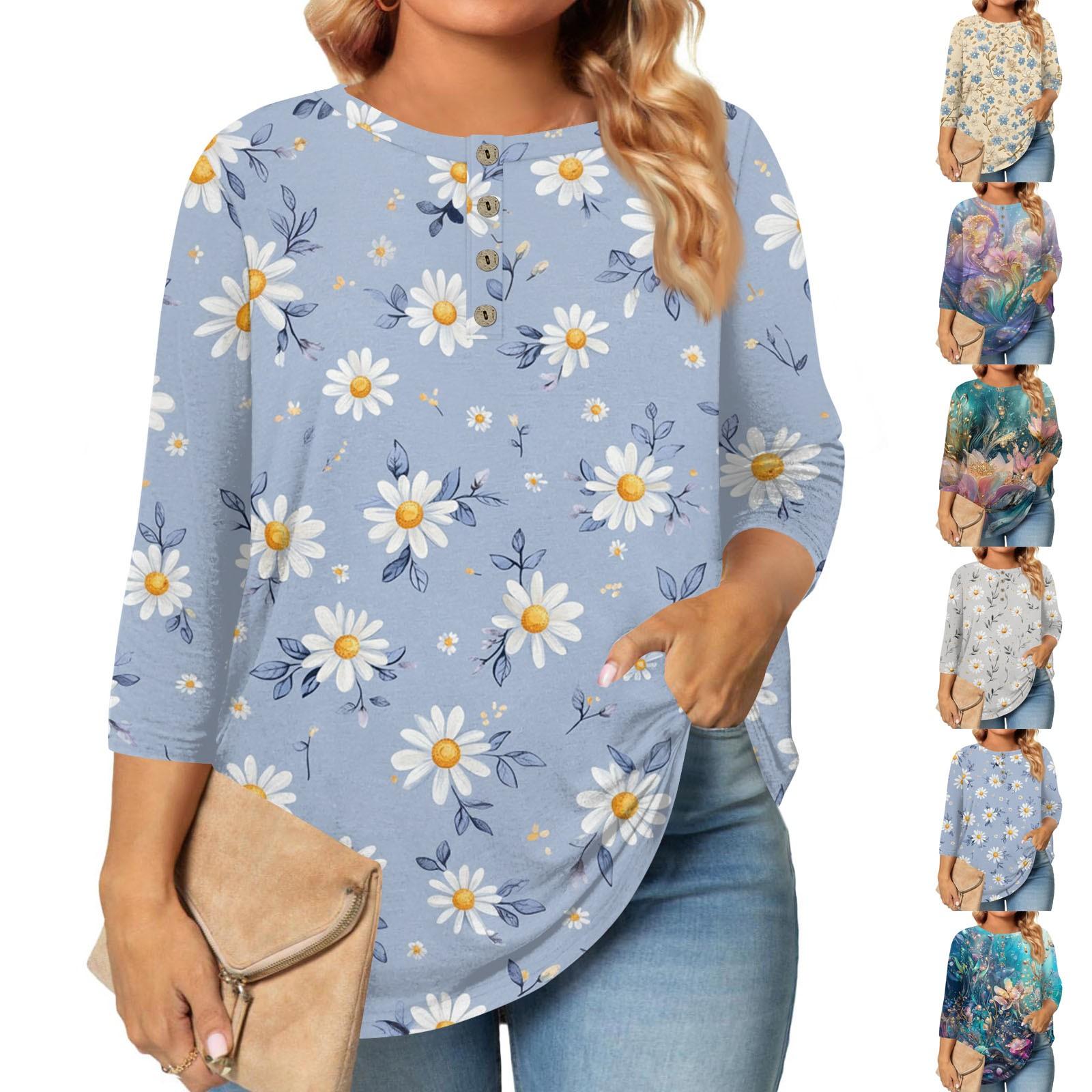 Women s Large Size Print 3/4 Sleeve Button Collar Top T-Shirt Bottoming Shirt XL фіолетовий
Women s Large Size Print 3/4 Sleeve Button Collar Top T-Shirt Bottoming Shirt XL фіолетовий