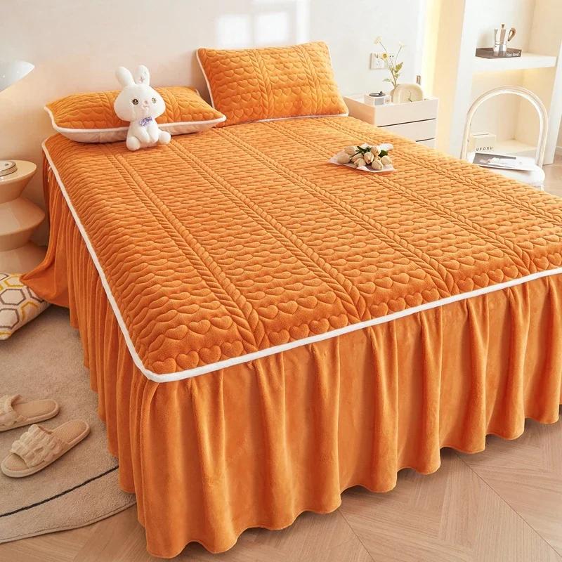 Simple wind thickened milk fleece bed skirt three-piece set warm in autumn and winter solid color fleece non-slip bed cover 1.5m bed skirt 3pcs
Simple wind thickened milk fleece bed skirt three-piece set warm in autumn and winter solid color fleece non-slip bed cover 1.5m bed skirt 3pcs