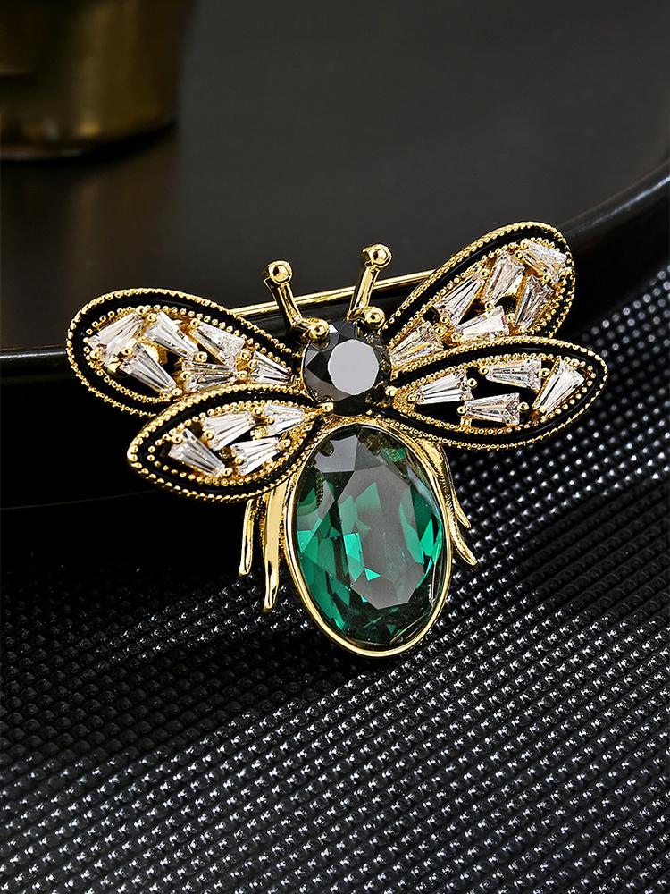 Simple And Flexible Micro Inlaid Green Cubic Zirconia Bee Brooch Insect Collar Pin, Light Resistant Buckle
Simple And Flexible Micro Inlaid Green Cubic Zirconia Bee Brooch Insect Collar Pin, Light Resistant Buckle