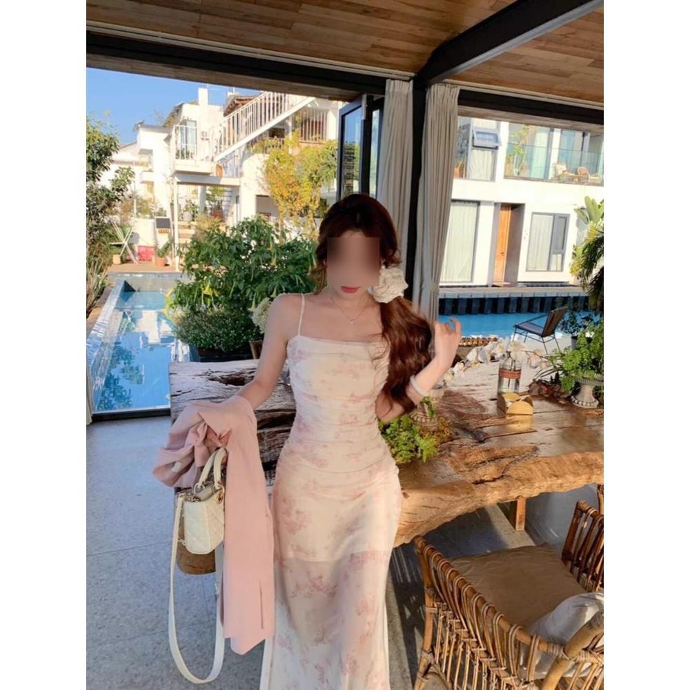 Women s Sweet Floral Pleated Camisole Fishtail Dress: French Fairy Style, Slimming, Summer Wear M (45-50 kg)
Women s Sweet Floral Pleated Camisole Fishtail Dress: French Fairy Style, Slimming, Summer Wear M (45-50 kg)