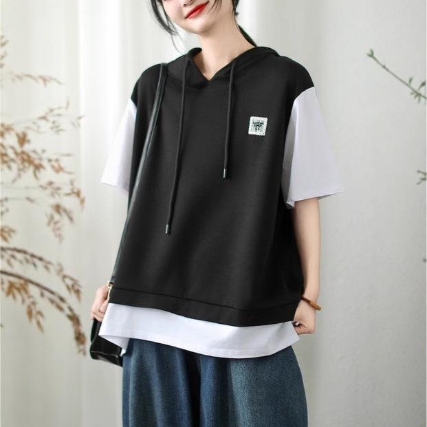 2025 Women s Summer Solid Color Hooded Sweatshirt & Short Sleeve Two-Piece T-shirt One Size
2025 Women s Summer Solid Color Hooded Sweatshirt & Short Sleeve Two-Piece T-shirt One Size