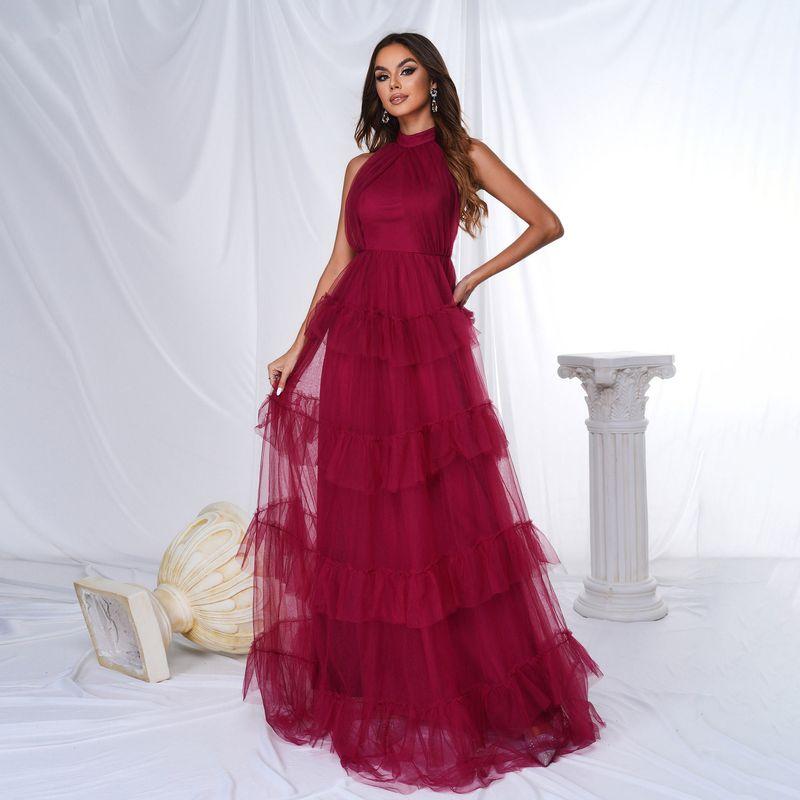 Dress, Travel and Vacation Dress, Cross-Border European and American Style, Sleeveless, Elegant Round Neck, Off-Shoulder, Long Flared Dress for Women Wine Red S
Dress, Travel and Vacation Dress, Cross-Border European and American Style, Sleeveless, Elegant Round Neck, Off-Shoulder, Long Flared Dress for Women Wine Red S