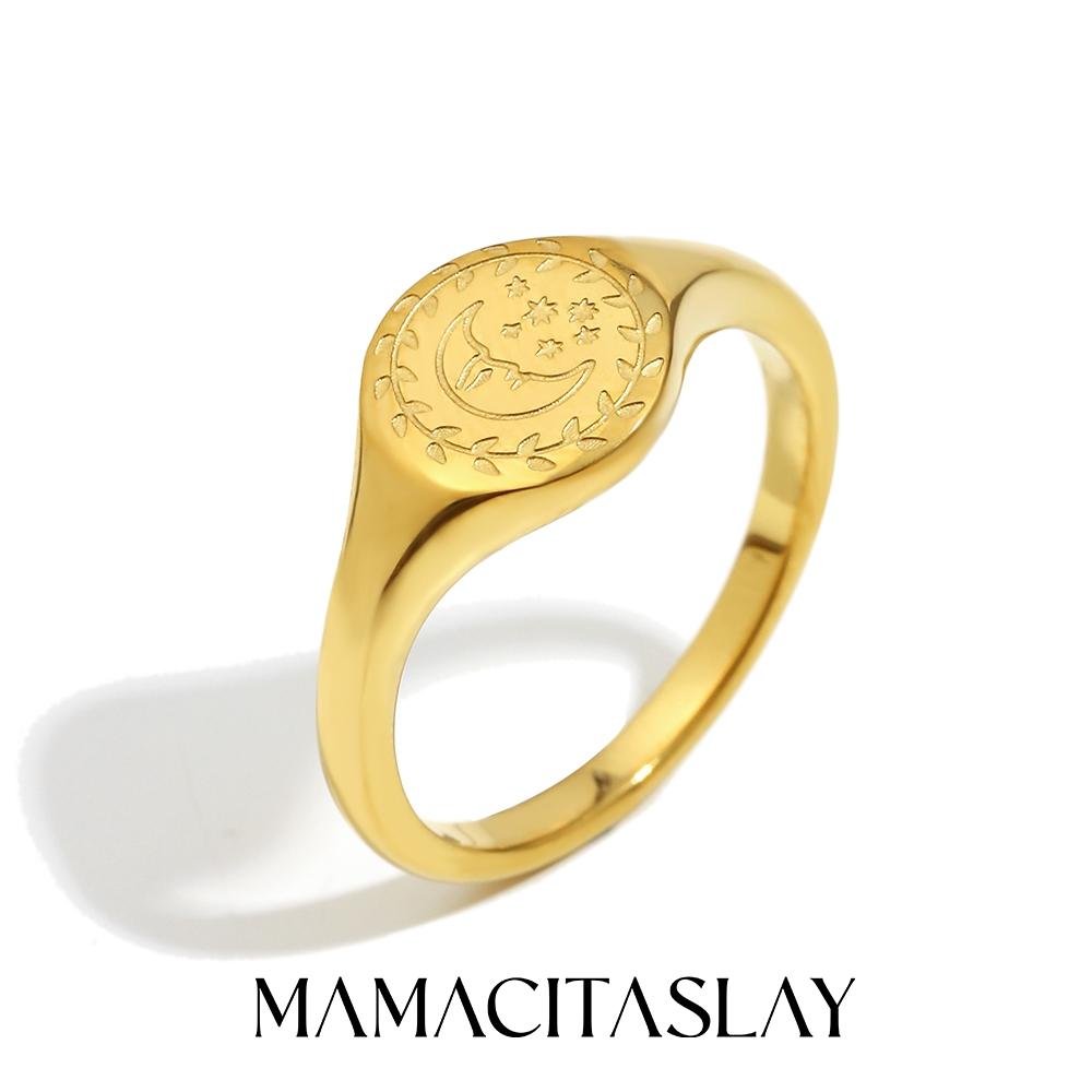 MamacitaSlay Waterproof 316L Stainless Steel Creative Engraving Moon Star Godness Design Signet Ring Gold Plated Rings For Woman 6
MamacitaSlay Waterproof 316L Stainless Steel Creative Engraving Moon Star Godness Design Signet Ring Gold Plated Rings For Woman 6