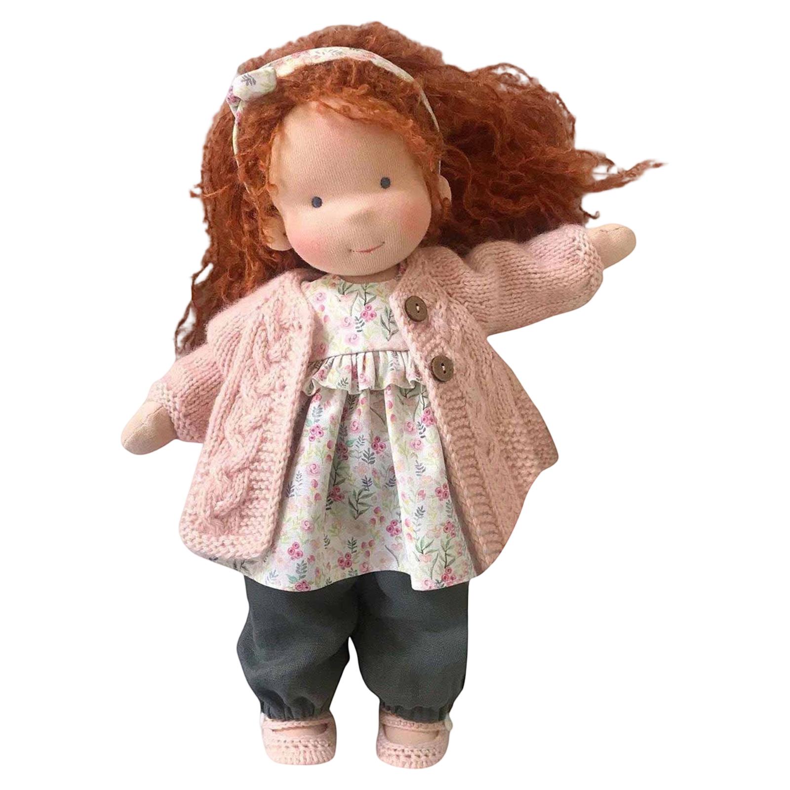 Handcrafted Soft Plush Doll with Floral Dress Knit Cardigan and Headband for Children and Collectors Gift
Handcrafted Soft Plush Doll with Floral Dress Knit Cardigan and Headband for Children and Collectors Gift