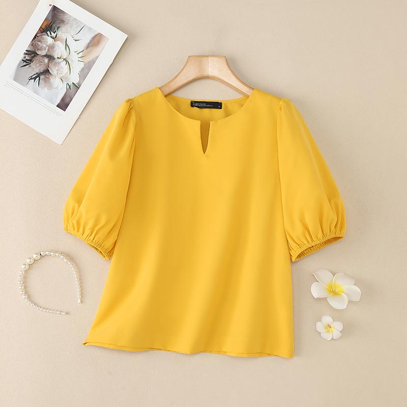 ZANZEA Женская повседневная летняя блузка с коротким рукавом и V-образным вырезом 2XL жёлтый
ZANZEA Женская повседневная летняя блузка с коротким рукавом и V-образным вырезом 2XL жёлтый