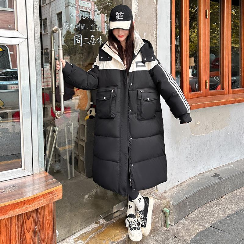 Модная женская куртка с капюшоном на пуху, длиной ниже колена, свободного кроя, тонкая, контрастных цветов, длинная куртка на хлопковой подкладке, трендовая XL чёрный
Модная женская куртка с капюшоном на пуху, длиной ниже колена, свободного кроя, тонкая, контрастных цветов, длинная куртка на хлопковой подкладке, трендовая XL чёрный