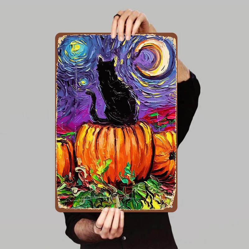 Van Gogh Starry Night Black Cat Pumpkin Metal Wall Art Halloween Home Decor Hanging Decoration 7.9x11.8In(20x30cm)
Van Gogh Starry Night Black Cat Pumpkin Metal Wall Art Halloween Home Decor Hanging Decoration 7.9x11.8In(20x30cm)