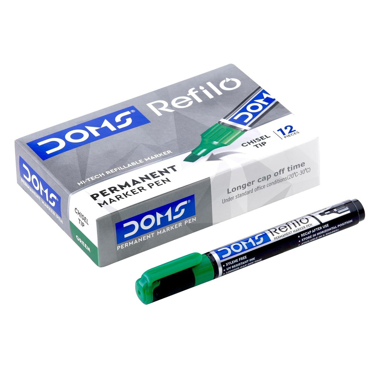 DOMS Refilo Нетоксичные Hi-Tech Многоразовые Перманентные Чернила Зеленые Упаковка 10 шт. для Офиса, Школы и Маркировки Поверхностей
DOMS Refilo Нетоксичные Hi-Tech Многоразовые Перманентные Чернила Зеленые Упаковка 10 шт. для Офиса, Школы и Маркировки Поверхностей