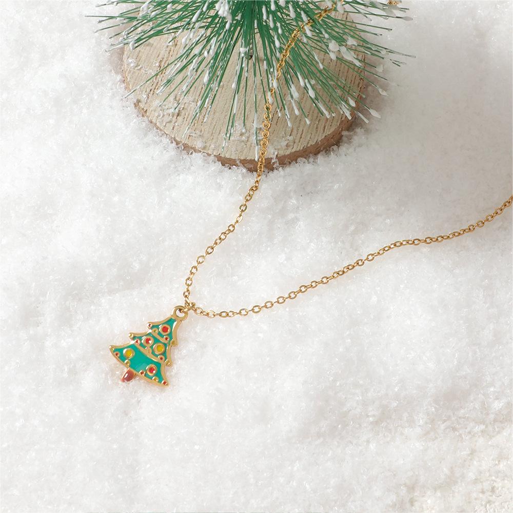 European-American Christmas Tree and Snowman Candy Pendant Necklace
European-American Christmas Tree and Snowman Candy Pendant Necklace