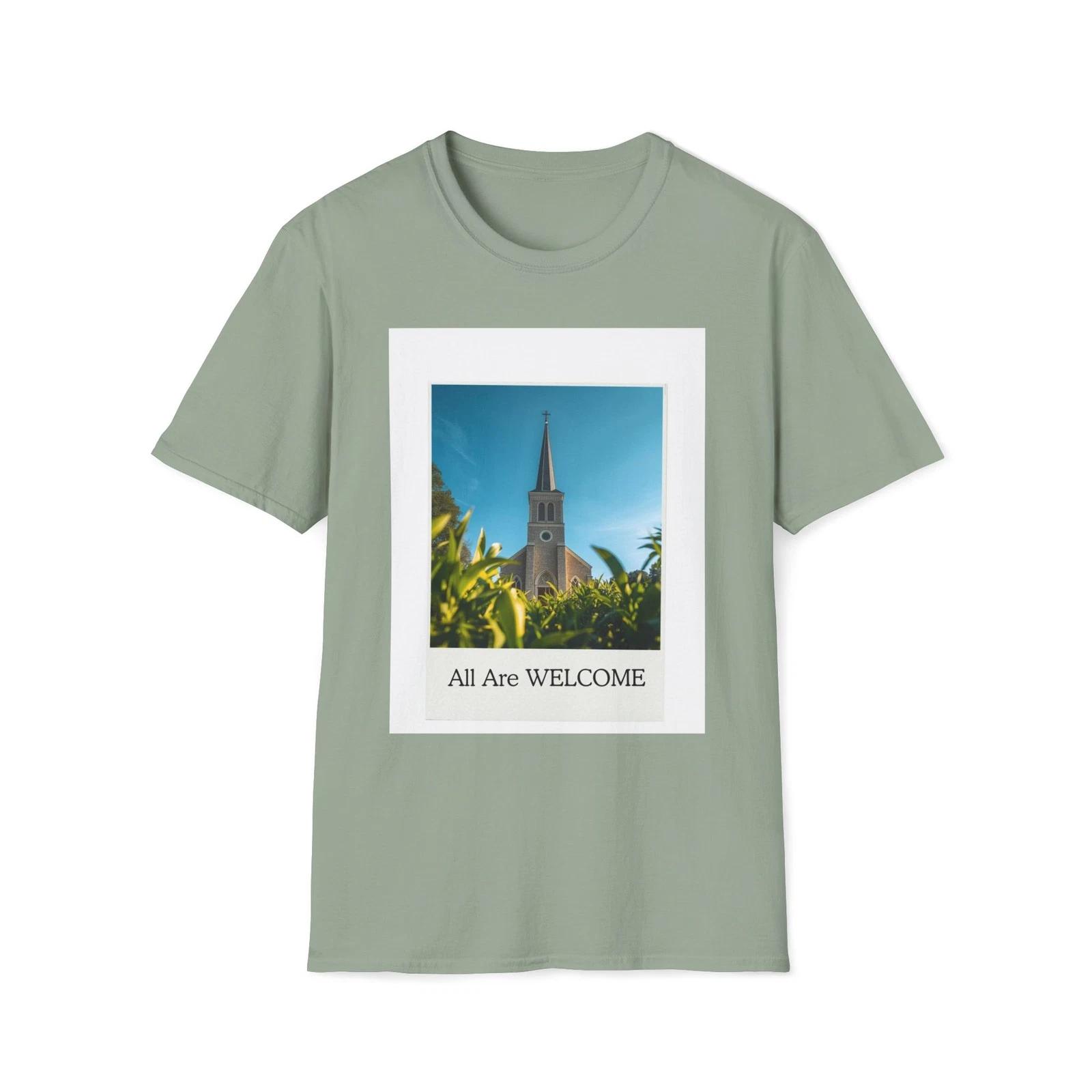 Church Steeple Photo T shirt | All Are Welcome message XL
Church Steeple Photo T shirt | All Are Welcome message XL