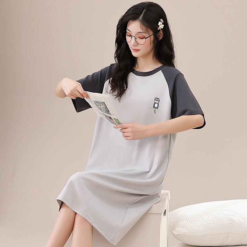 Милая мультяшная ночная сорочка из чистого хлопка в корейском стиле для женщин - Легкая, мягкая и прохладная летняя пижама L
Милая мультяшная ночная сорочка из чистого хлопка в корейском стиле для женщин - Легкая, мягкая и прохладная летняя пижама L